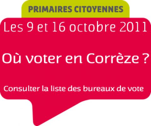 Primaires citoyennes en Corrèze > Carte et liste des bureaux de vote