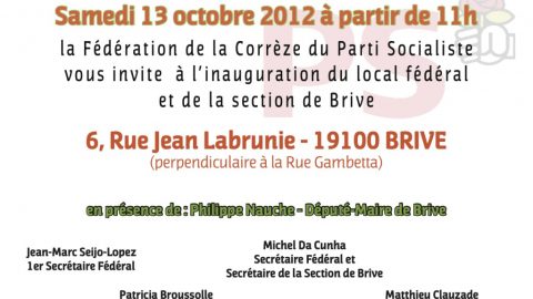 Inauguration du local du PS à Brive samedi 13 octobre