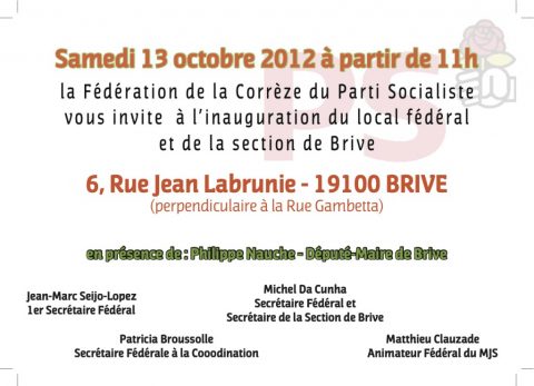 Inauguration du local du PS à Brive samedi 13 octobre