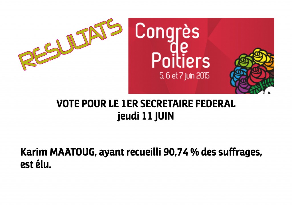 RESULTAT 1ER SECRETAIRE FEDERAL VOTE INTERNE