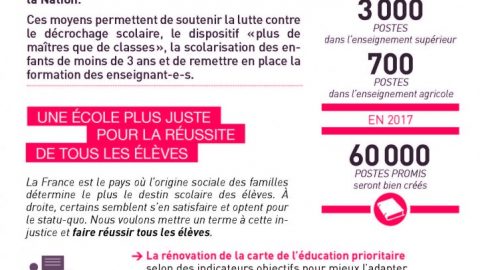 L’ÉDUCATION : NOTRE PRIORITÉ