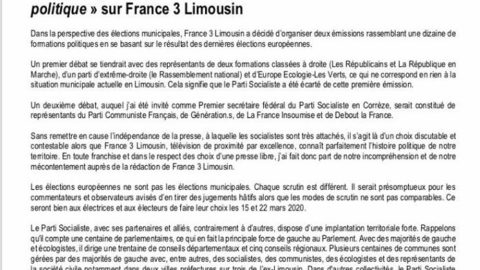 Pourquoi je ne participerai pas à l’émission « Dimanche en politique » sur France 3 Limousin