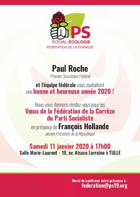 La Fédération de la Corrèze du Parti Socialiste vous présente ses meilleurs vœux pour l’année 2020 !